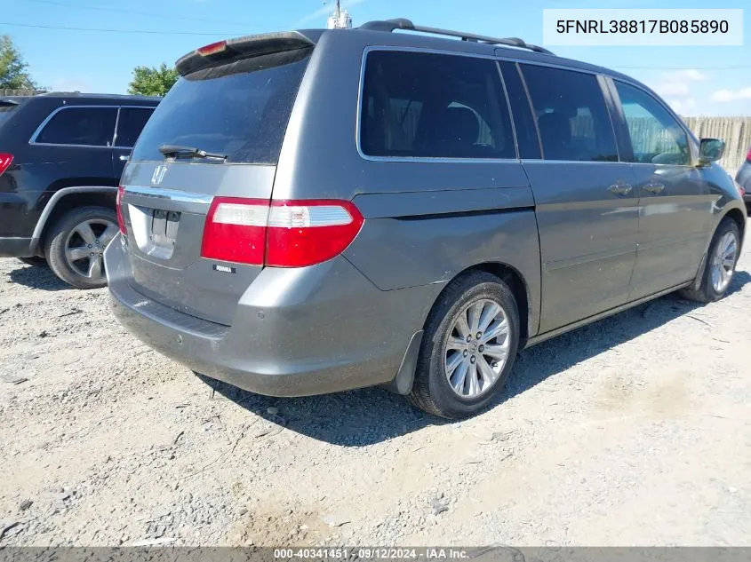 2007 Honda Odyssey Touring VIN: 5FNRL38817B085890 Lot: 40341451