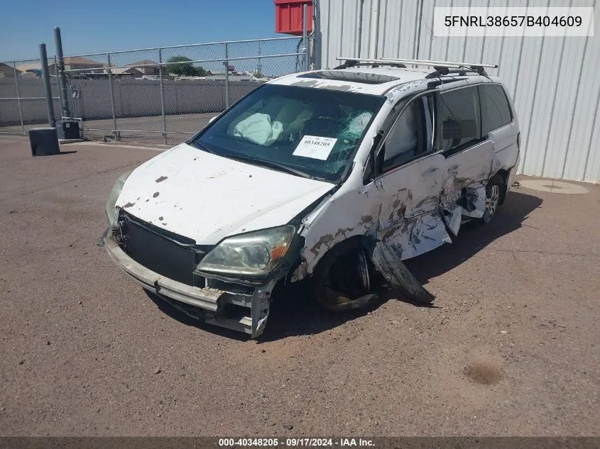 2007 Honda Odyssey Ex-L VIN: 5FNRL38657B404609 Lot: 40348205