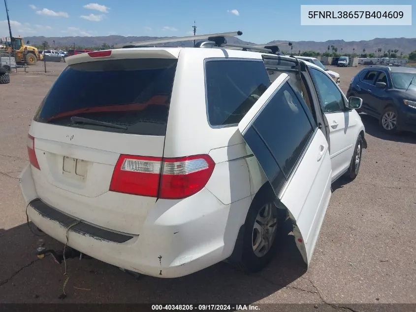 2007 Honda Odyssey Ex-L VIN: 5FNRL38657B404609 Lot: 40348205