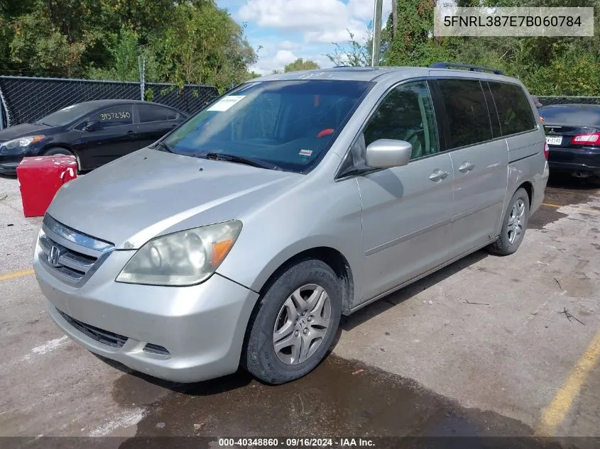 2007 Honda Odyssey Exl VIN: 5FNRL387E7B060784 Lot: 40348860