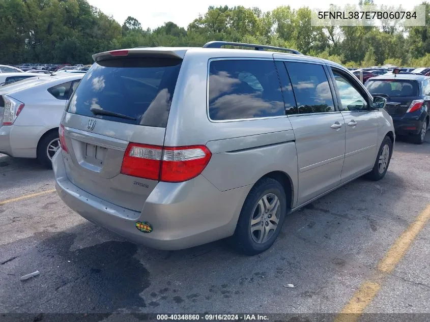 5FNRL387E7B060784 2007 Honda Odyssey Exl