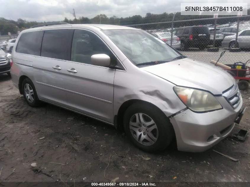 5FNRL38457B411008 2007 Honda Odyssey Ex