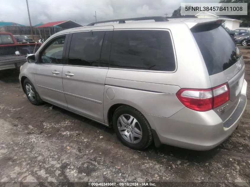 2007 Honda Odyssey Ex VIN: 5FNRL38457B411008 Lot: 40349567