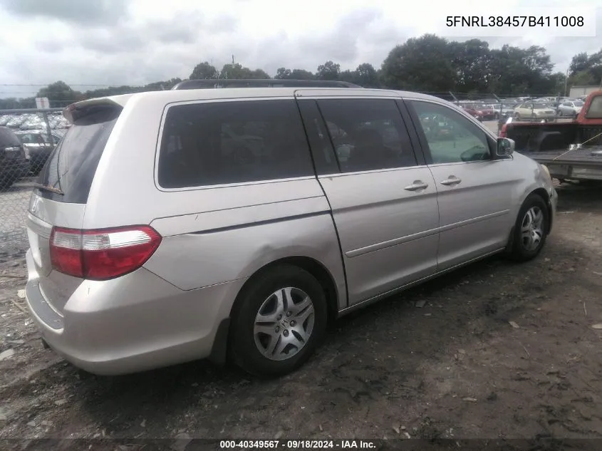 5FNRL38457B411008 2007 Honda Odyssey Ex