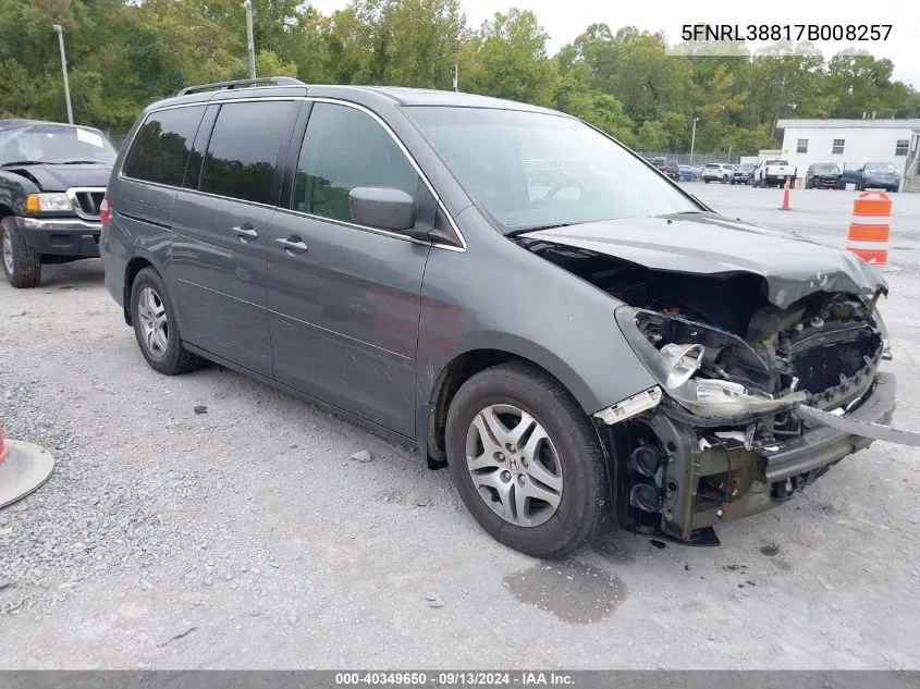 5FNRL38817B008257 2007 Honda Odyssey Touring