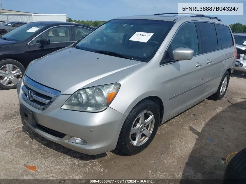 5FNRL38887B043247 2007 Honda Odyssey Touring