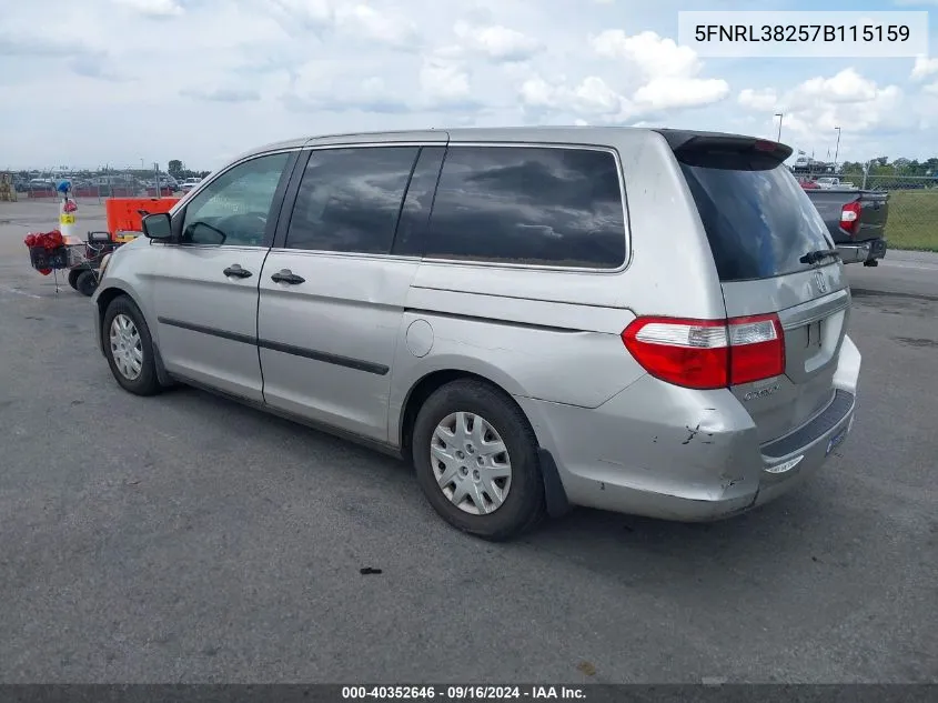 5FNRL38257B115159 2007 Honda Odyssey Lx