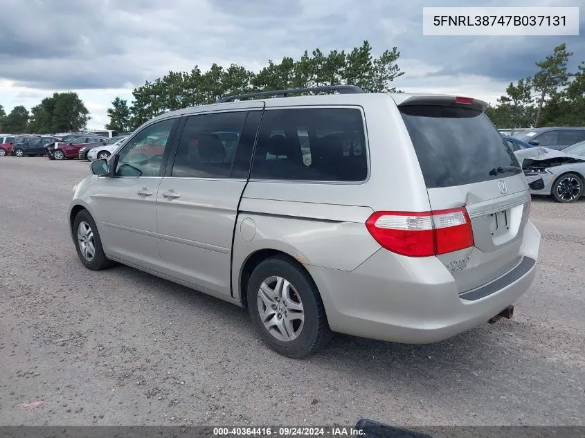 5FNRL38747B037131 2007 Honda Odyssey Ex-L