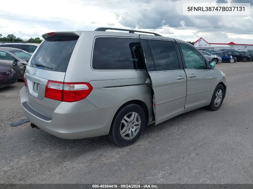 5FNRL38747B037131 2007 Honda Odyssey Ex-L