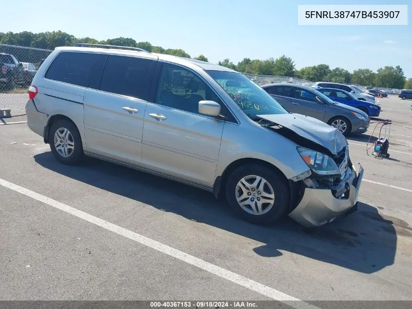 2007 Honda Odyssey Ex-L VIN: 5FNRL38747B453907 Lot: 40367153