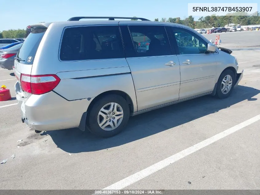 2007 Honda Odyssey Ex-L VIN: 5FNRL38747B453907 Lot: 40367153