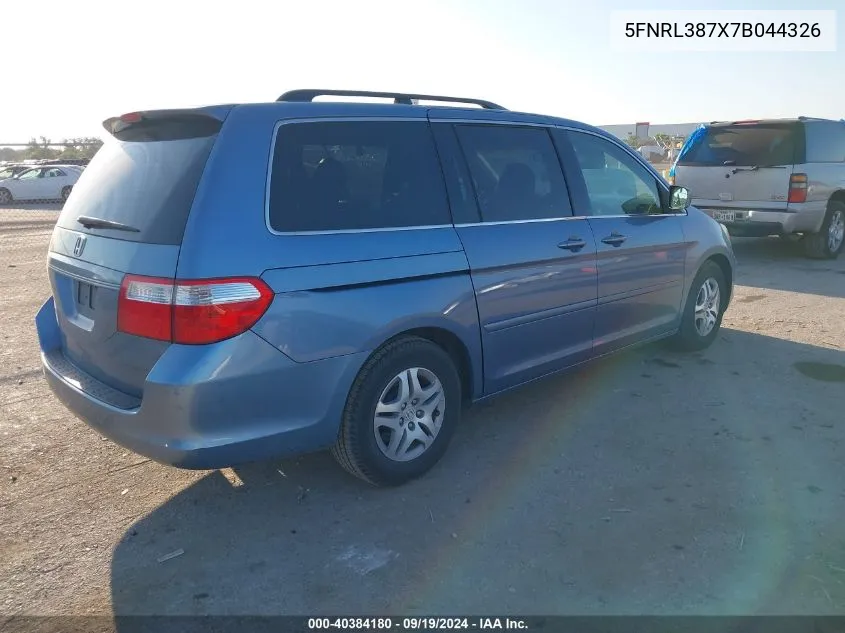 5FNRL387X7B044326 2007 Honda Odyssey Ex-L