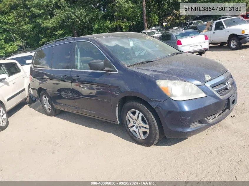 5FNRL38647B013189 2007 Honda Odyssey Ex-L