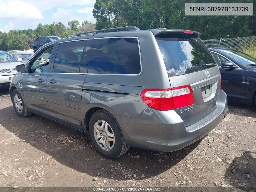 2007 Honda Odyssey Ex-L VIN: 5FNRL38797B133739 Lot: 40387665