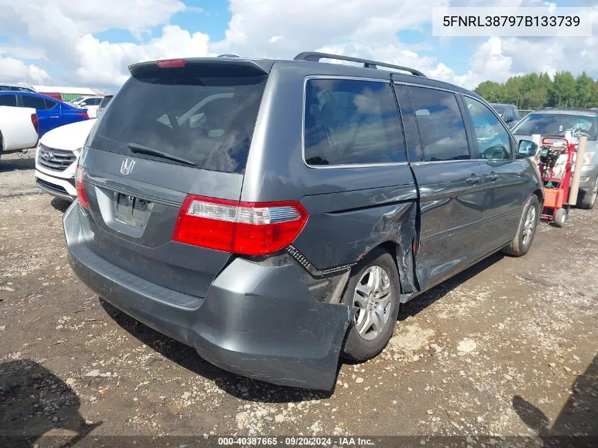 2007 Honda Odyssey Ex-L VIN: 5FNRL38797B133739 Lot: 40387665