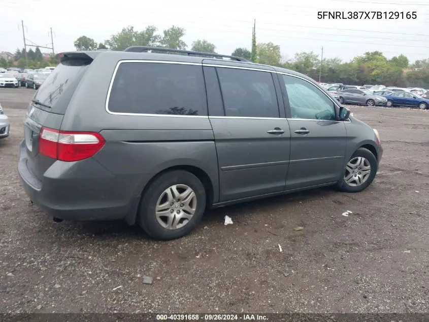 2007 Honda Odyssey Ex-L VIN: 5FNRL387X7B129165 Lot: 40391658