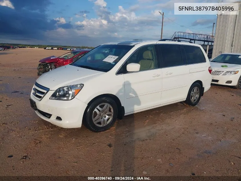 2007 Honda Odyssey Exl VIN: 5FNRL38797B405996 Lot: 40396740