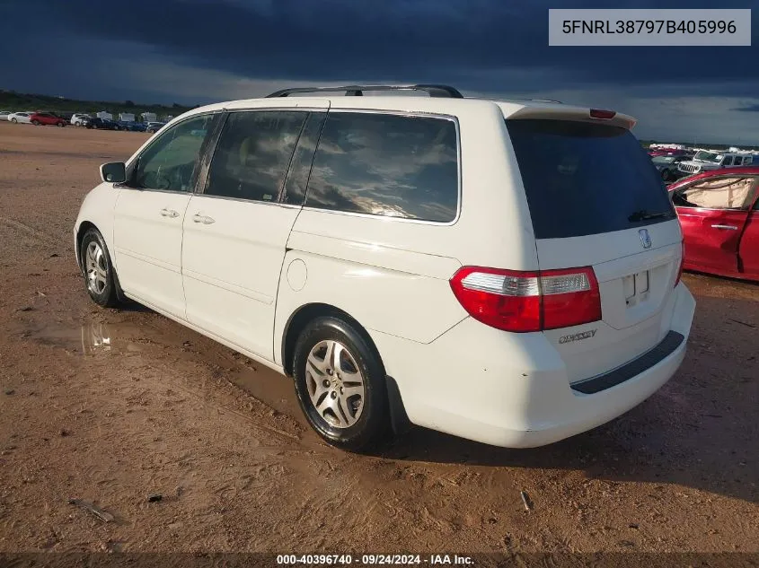 2007 Honda Odyssey Exl VIN: 5FNRL38797B405996 Lot: 40396740