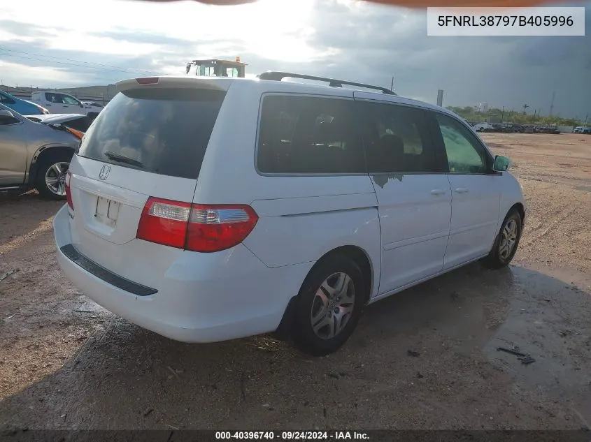 2007 Honda Odyssey Exl VIN: 5FNRL38797B405996 Lot: 40396740