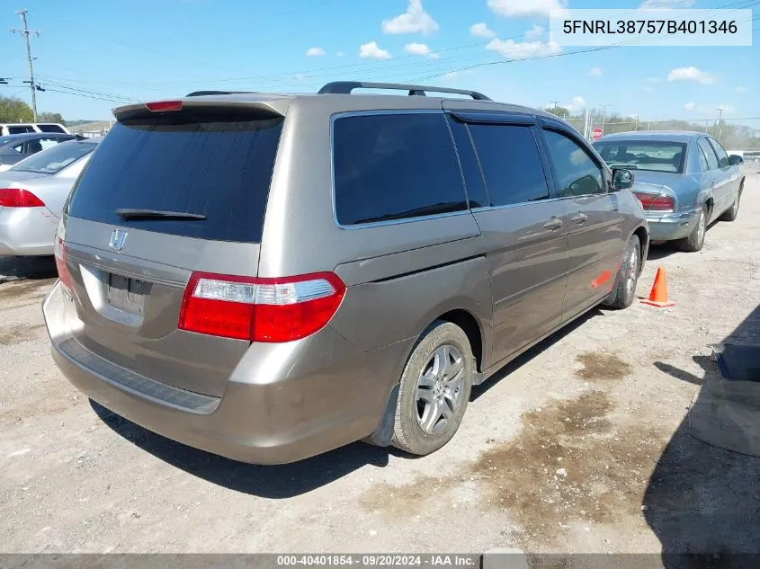 5FNRL38757B401346 2007 Honda Odyssey Ex-L