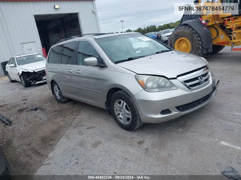 2007 Honda Odyssey Exl VIN: 5FNRL38747B454779 Lot: 40402336