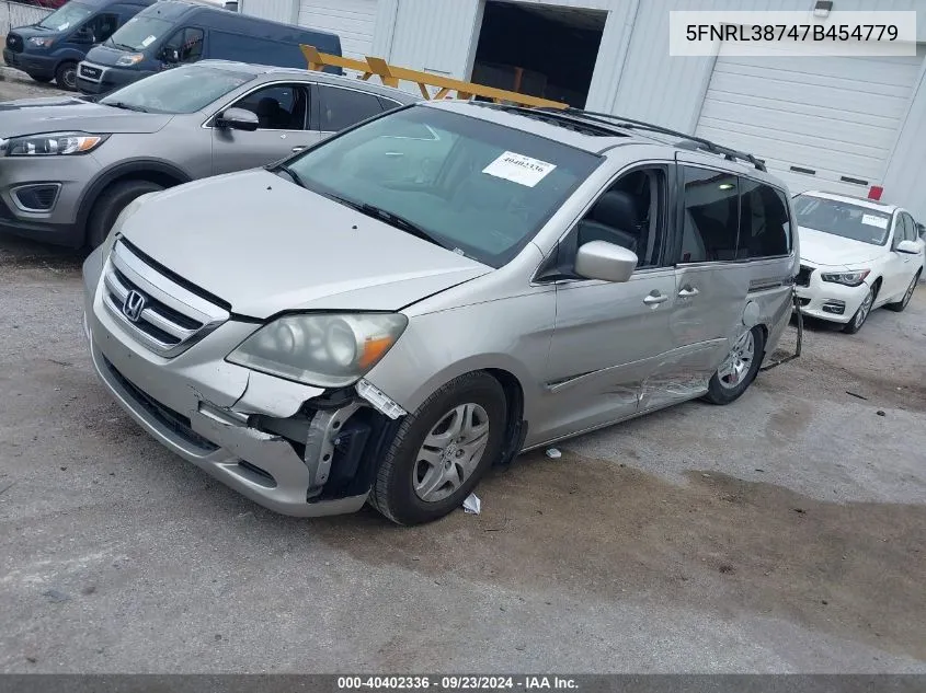 2007 Honda Odyssey Exl VIN: 5FNRL38747B454779 Lot: 40402336