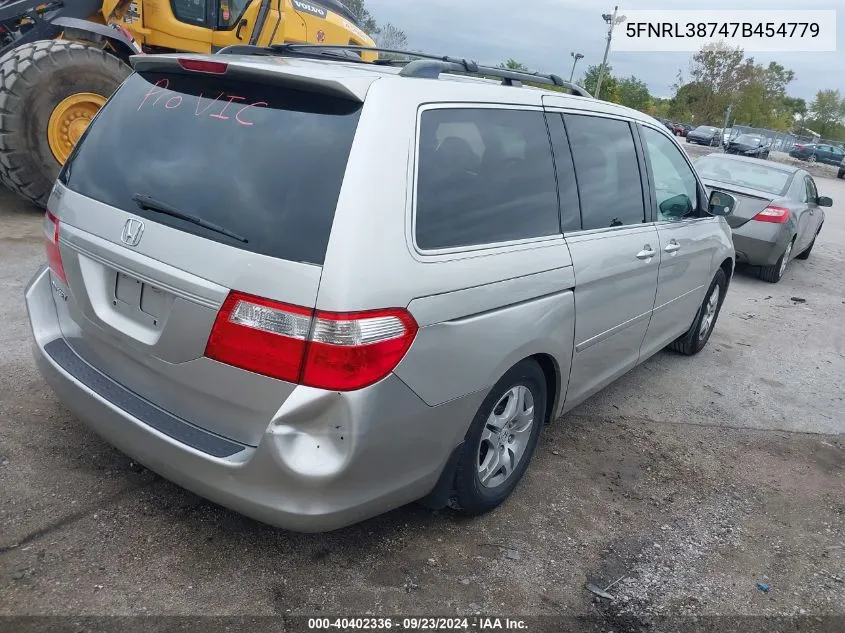 2007 Honda Odyssey Exl VIN: 5FNRL38747B454779 Lot: 40402336