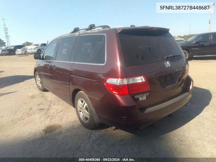 5FNRL38727B448687 2007 Honda Odyssey Ex-L