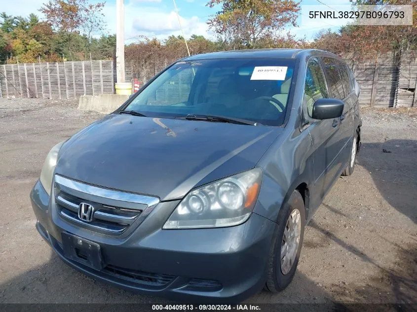 2007 Honda Odyssey Lx VIN: 5FNRL38297B096793 Lot: 40409513