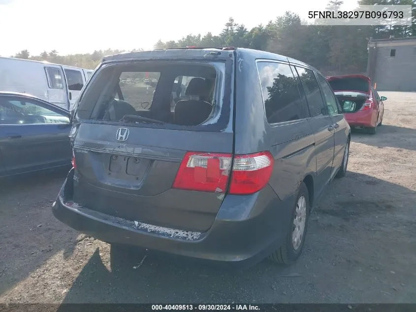 5FNRL38297B096793 2007 Honda Odyssey Lx