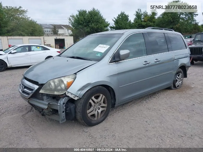 2007 Honda Odyssey Exl VIN: 5FNRL38777B023658 Lot: 40410507