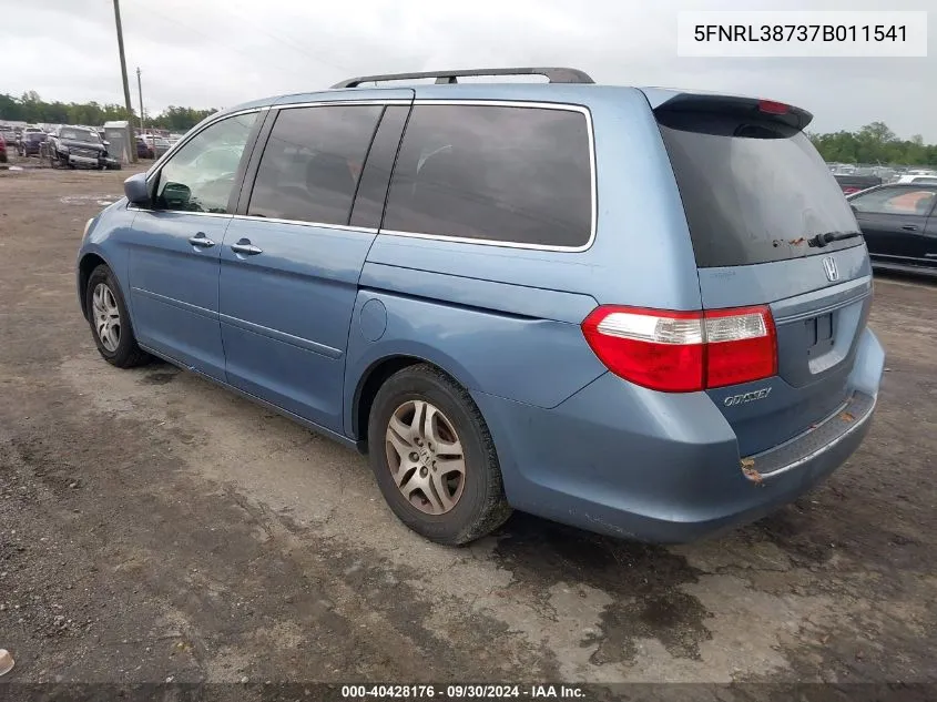 2007 Honda Odyssey Ex-L VIN: 5FNRL38737B011541 Lot: 40428176