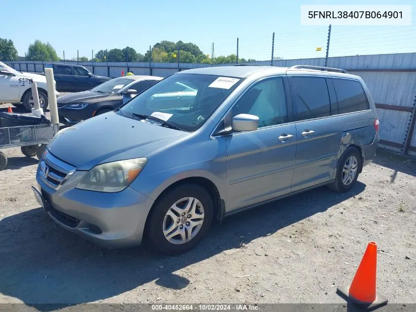 2007 Honda Odyssey Ex VIN: 5FNRL38407B064901 Lot: 40452664