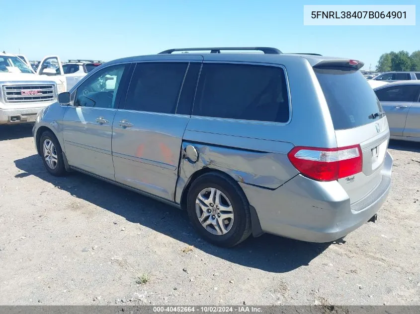 2007 Honda Odyssey Ex VIN: 5FNRL38407B064901 Lot: 40452664