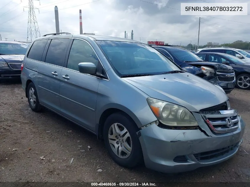 2007 Honda Odyssey Ex VIN: 5FNRL38407B032272 Lot: 40468635