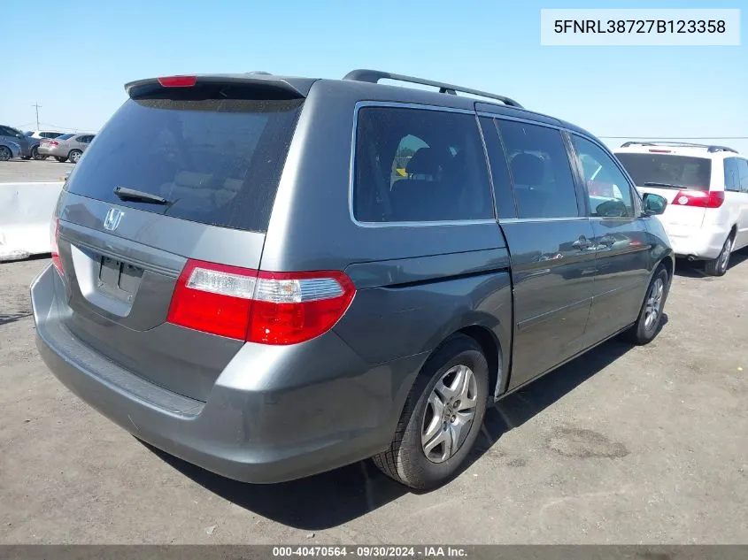 5FNRL38727B123358 2007 Honda Odyssey Ex-L