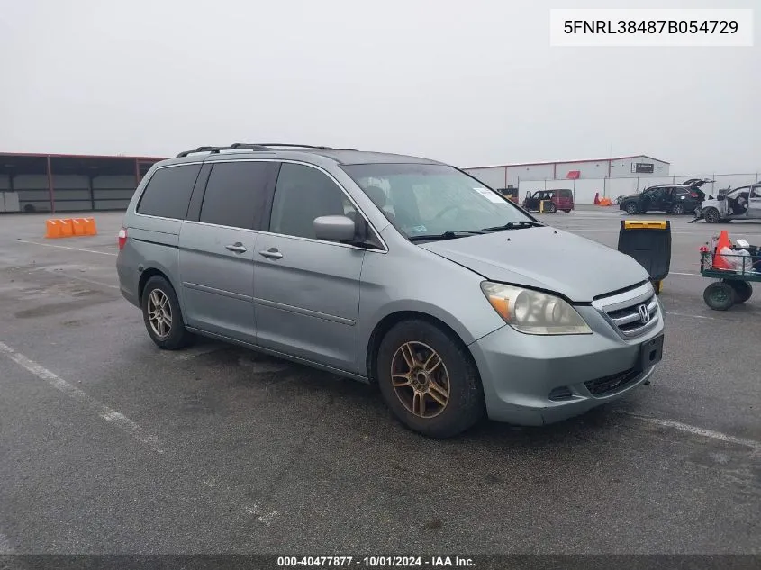 2007 Honda Odyssey Ex VIN: 5FNRL38487B054729 Lot: 40477877