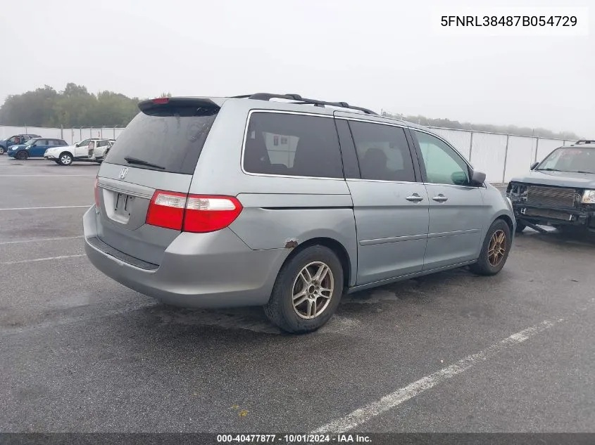 2007 Honda Odyssey Ex VIN: 5FNRL38487B054729 Lot: 40477877