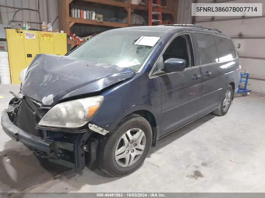 5FNRL38607B007714 2007 Honda Odyssey Ex-L