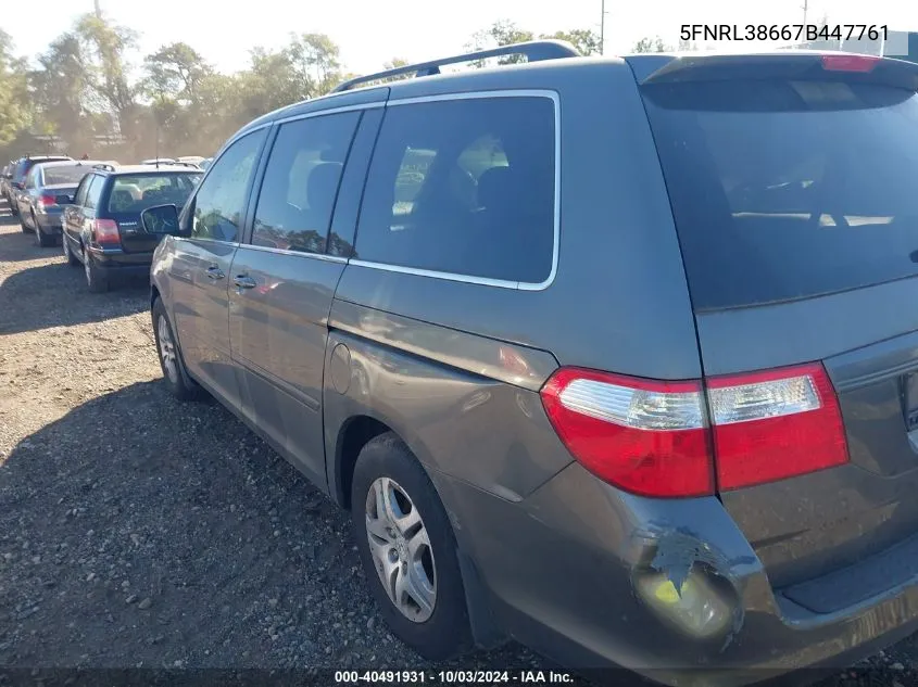 5FNRL38667B447761 2007 Honda Odyssey Ex-L