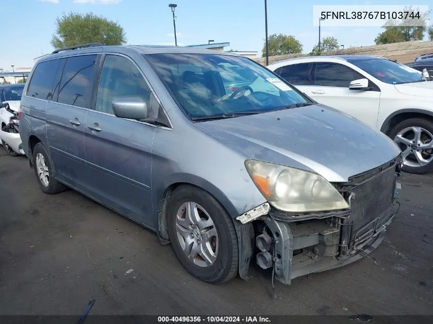 5FNRL38767B103744 2007 Honda Odyssey Ex-L