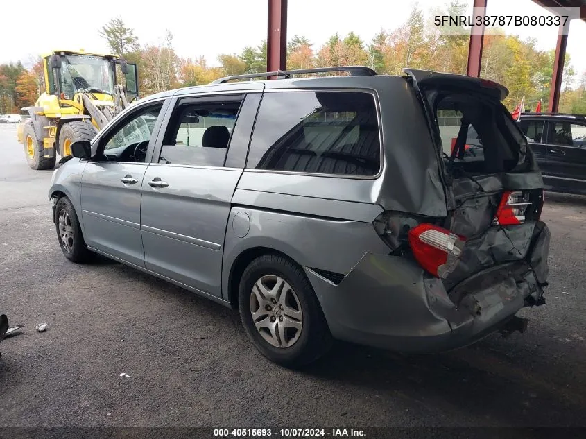 5FNRL38787B080337 2007 Honda Odyssey Ex-L