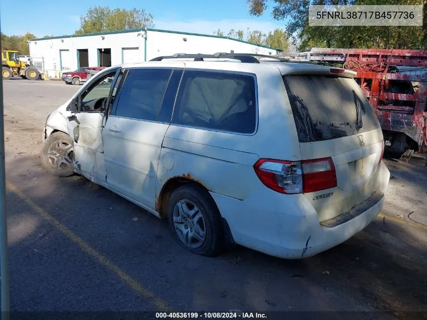 2007 Honda Odyssey Exl VIN: 5FNRL38717B457736 Lot: 40536199