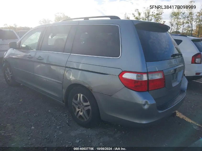 5FNRL38417B098989 2007 Honda Odyssey Ex