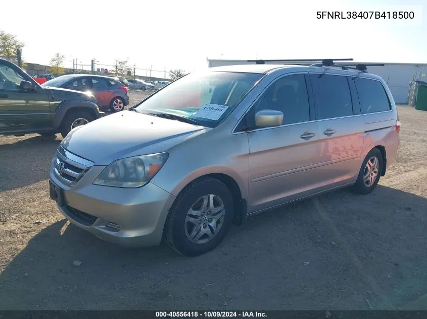 5FNRL38407B418500 2007 Honda Odyssey Ex