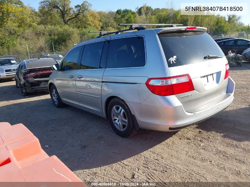 5FNRL38407B418500 2007 Honda Odyssey Ex