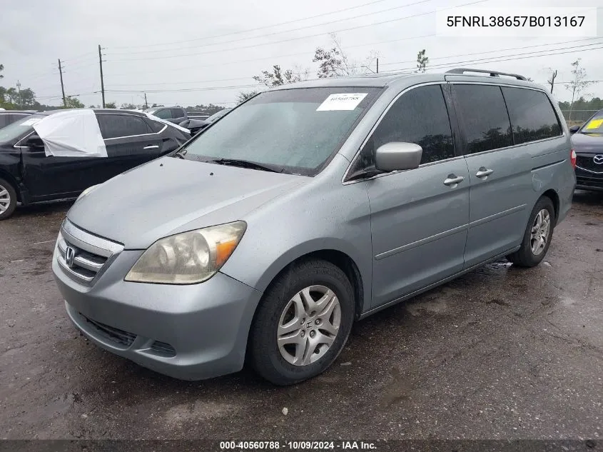 2007 Honda Odyssey Exl VIN: 5FNRL38657B013167 Lot: 40560788