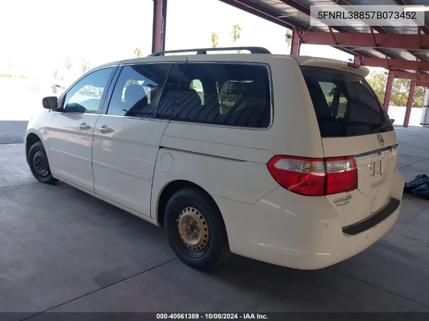 2007 Honda Odyssey Touring VIN: 5FNRL38857B073452 Lot: 40561389