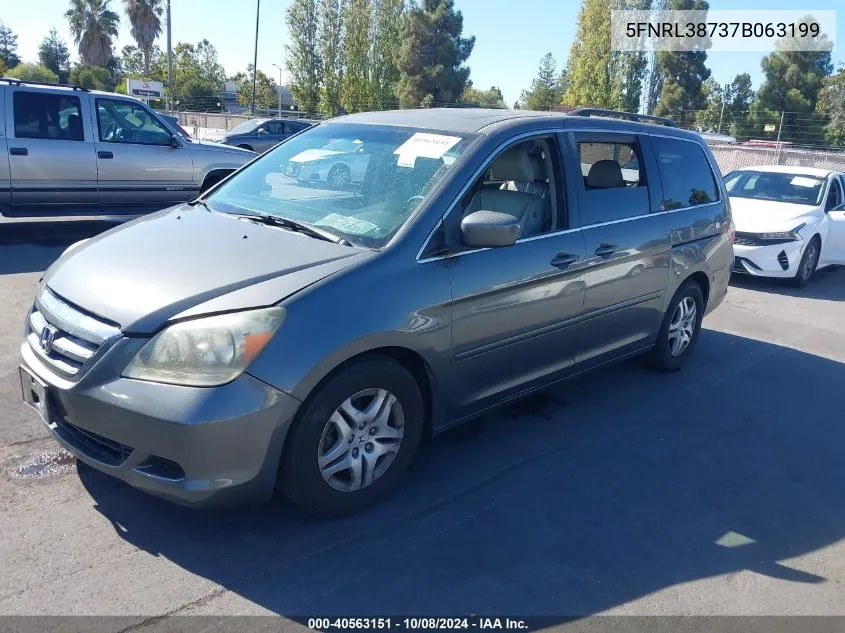 5FNRL38737B063199 2007 Honda Odyssey Ex-L