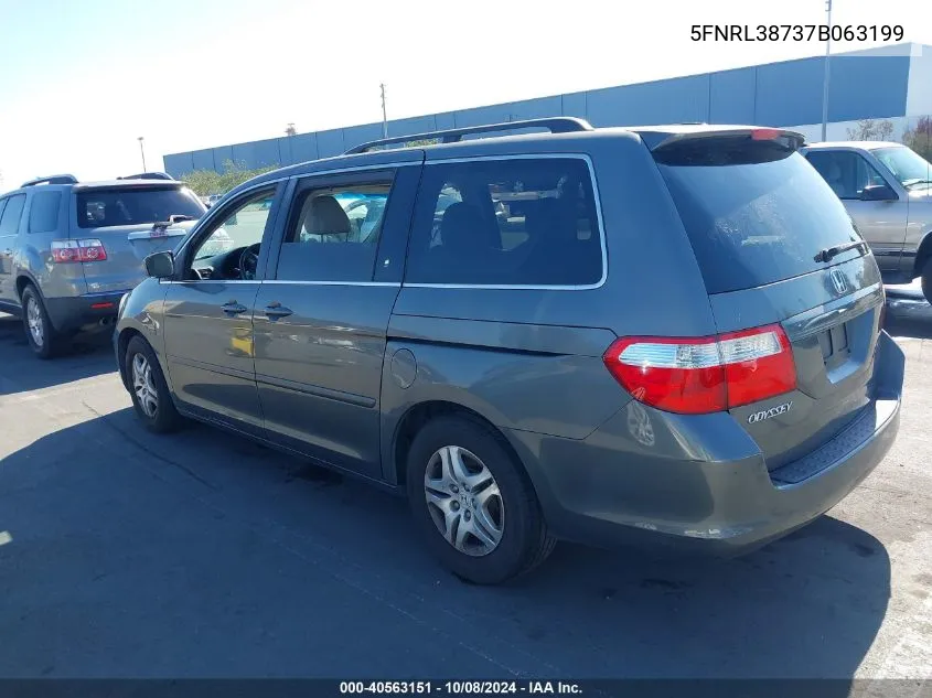 5FNRL38737B063199 2007 Honda Odyssey Ex-L